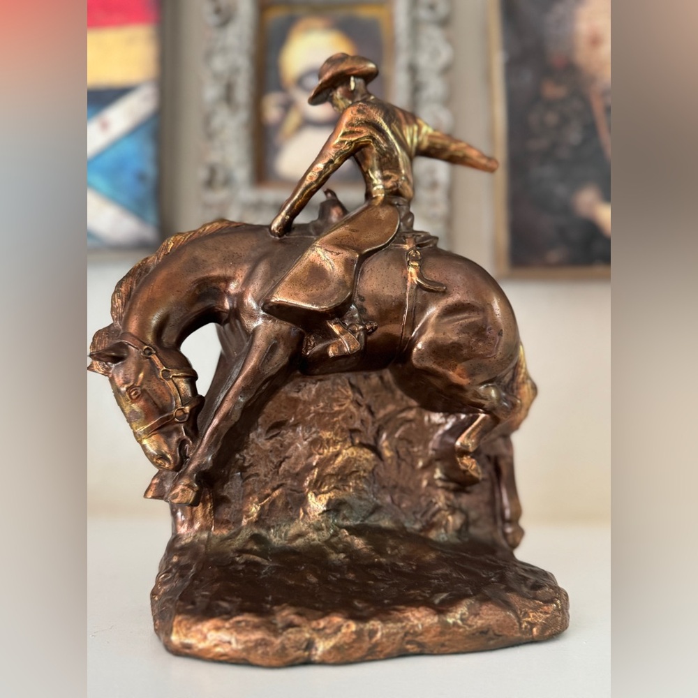 Gladys Brown Edwards Dodge‎ Bronco Buster Cowboy Bookend 1947 – As Is